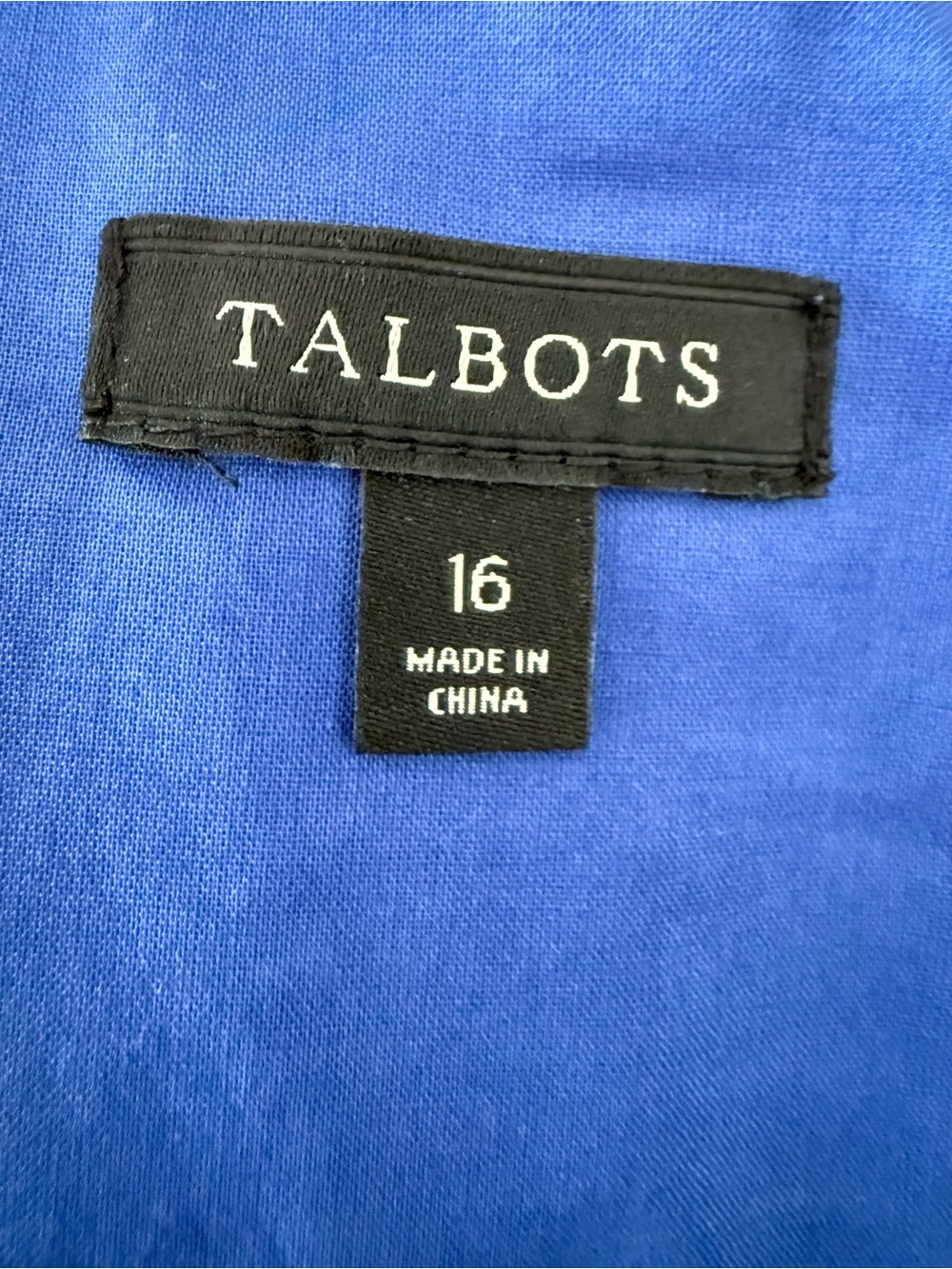 Talbots Blue Paisley Sleeveless Fit-and-Flare Dress with Pink Trim - Picture 3 of 8
